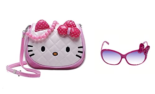 Sanjis Enterprise Combo Of Cartoon Crossbody Hand Purse for Girls Kids Toddler Mini Cute Handbags Shoulder Messenger Phone Purse Wallet Sling Bag and 1 sunglass (Pack Of 2)