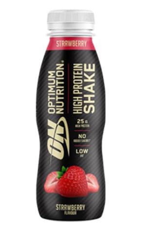 High Protein Shake Bottles, Ready To Drink Healthy Snacks, No added sugars, low fat , Post Workout Snack for Men and Women, Strawberry Flavour, 12x330ml, Packaging may vary