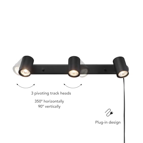 Globe Electric 59467 3-Light Plug-in Track Lighting, Matte Black, Bulb Not Included by Globe Electric - Image 9
