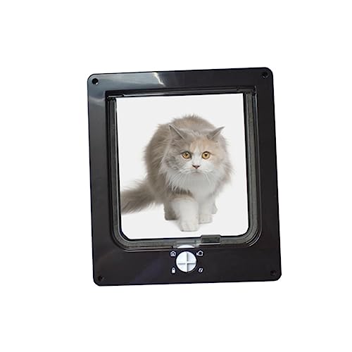 Puerta para gatos en acrílico negro ideal para habitaciones de interior 5