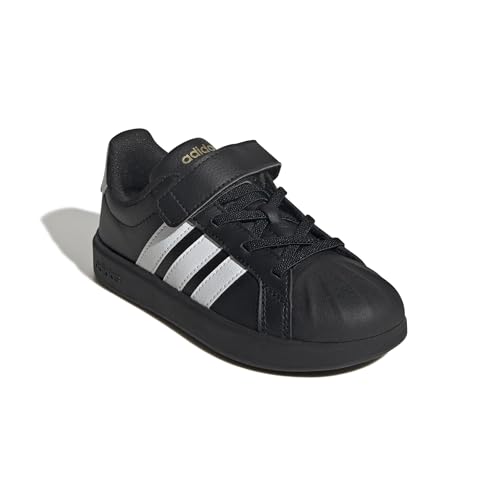 adidas Unisex-Kids Streetalk Elastic Lace, Black/White/Gold Metallic, 1.5 by adidas - Used condition - Image 4