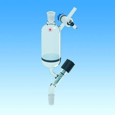 7773-46 Filter Funnel, 24/40 Top and Bottom, 2 mm Glass Stopcock Sidearm, 0-4 mm Valve Bottom, Porosity D, No-Air, 200 mL Capacity