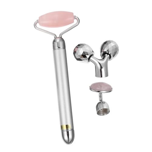 MAGICLULU 2 Juegos masajeador de jade rodillo facial jade skincare rodillo de belleza facial rodillo de jade natural masajeador facial rodillo de jade cara electrico triple palo de masaje