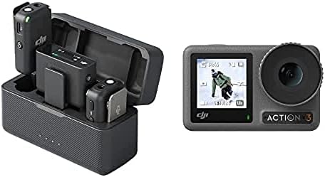 DJI Osmo Action 3 Adventure Combo - 4K HDR Action Camera, 10-Bit Color Depth, Waterproof, HorizonSteady, Cold Resistant & Long-Lasting, Extension Rod, Vlog Camera for YouTube