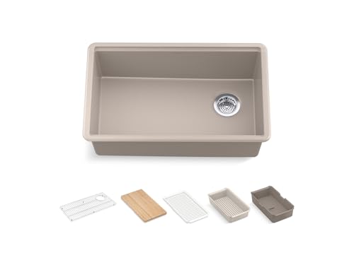KOHLER Billings 29 in. Undermount Single-Bowl Workstation Kitchen Sink