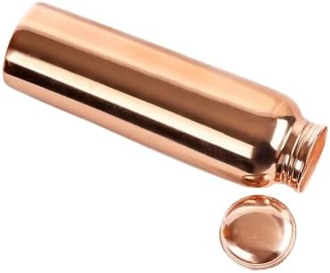 Miniatura 3 de Botella de agua de cobre liso para beber, a prueba de fugas, resistente a la corrosión, hecha de material 100% cobre, buena para la salud y la fuerza