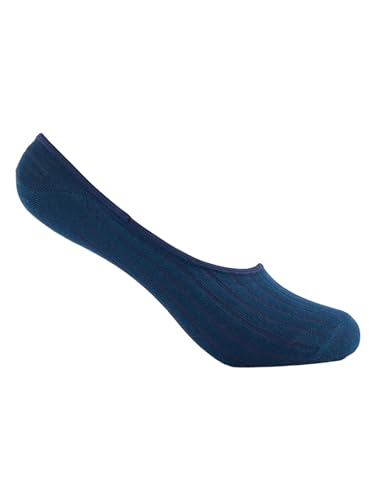 Manyavar Calcetines mocasines lisos, antideslizantes, no se ven, calcetines tobilleros de corte bajo, azul, Altoa única