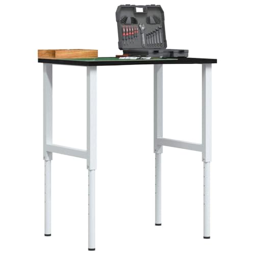 LAPOOH Banco de Trabajo Madera Roble marrón Oscuro 80x60x(71,5-98) cm, Banco De Trabajo, Mesa De Trabajo, Mesa Trabajo Taller, Banco Herramientas - 3309720