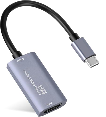 Image of MICROWARE Video Capture Card, 4K USB3.0 HDMI to USB C Capture Card for Streaming, 1080P 60FPS, Compatible with iPad Mac OS Windows, Quest 3, OBS, Camera (Silver)