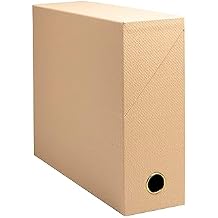 Exacompta - Ref 89602E - 1 Office By Me Transfer Box - 90mm Spine - Gold Grip Eye - Dimensions 25.5 x 9 x 34 cm - Adhesive Label Included - Beige - Delivered Assembled