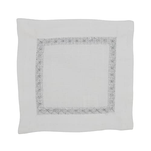 Embroidered Border Cocktail Napkins (Set of 4)