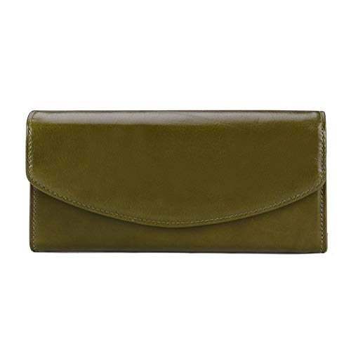 Womens Ladies Purse, Long Wallet, Multi-card Bit Leather Purse Multifunction (Green)