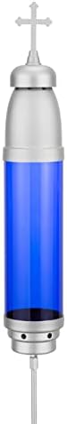 Latin Cross Cemetery Memorial Light Candle Holder,Grave Decoration Cemetery Vigil Memorial Light,Loss of Loved one(Silver Blue)