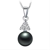 Collar de joyería Femenina con Perlas Naturales de Agua Salada al Mejor Precio en 925 pésos, diametro 8-10 mm