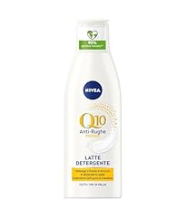 NIVEA Q10 Power Latte Detergente Viso + Antirughe da 200 ml, Detergente viso Idratante Anti-Età con Q10 e Creatina, Struccante viso idratante per pelle sensibile
