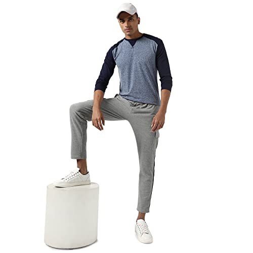 Image of CAHOOT Men's Solid Grey Regular Fit Trackpants for Casual Wear | Angled Open Pockets | Elasticated Waist | Trackpants Crafted with Comfort Fit & High Performance for Everyday Wear