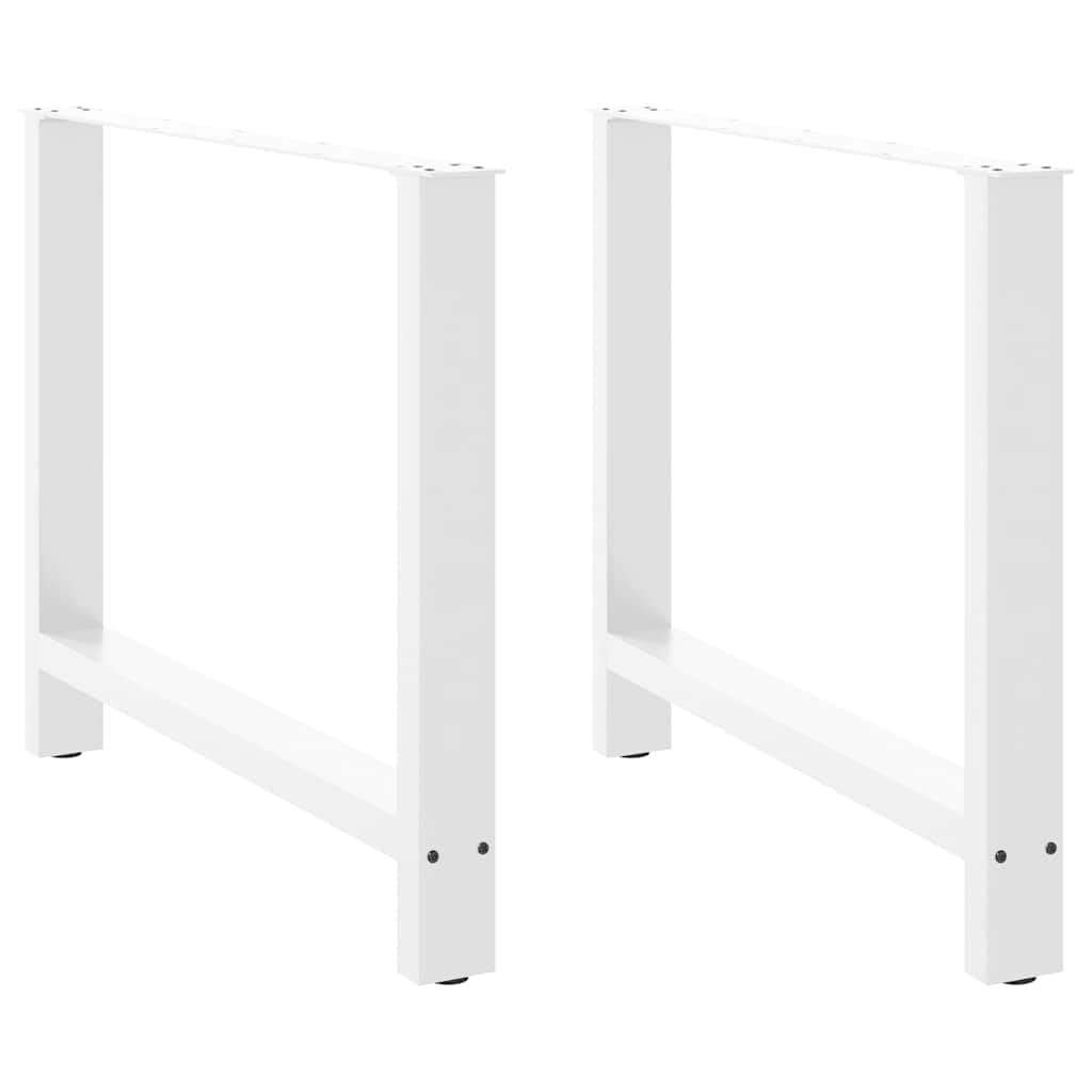Pieds de table à manger blancs 100x72 cm en acier lot de 2