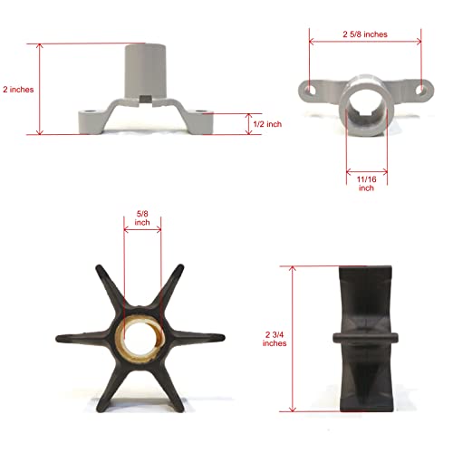 Image of The ROP Shop Water Pump Kit for Johnson, Evinrude, OMC, BRP 0439077, 439077, 0396933, 396933