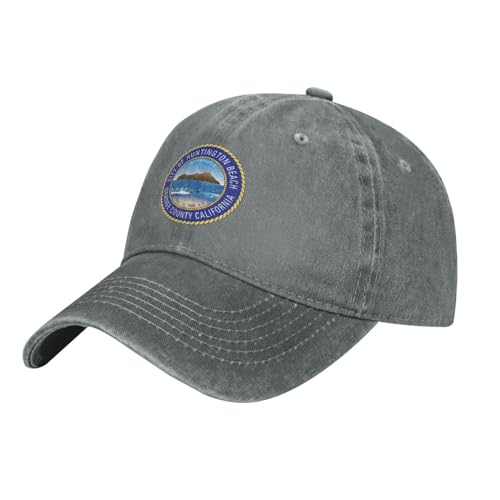 Huntington Beach California Unisex Denim Baseball Cap