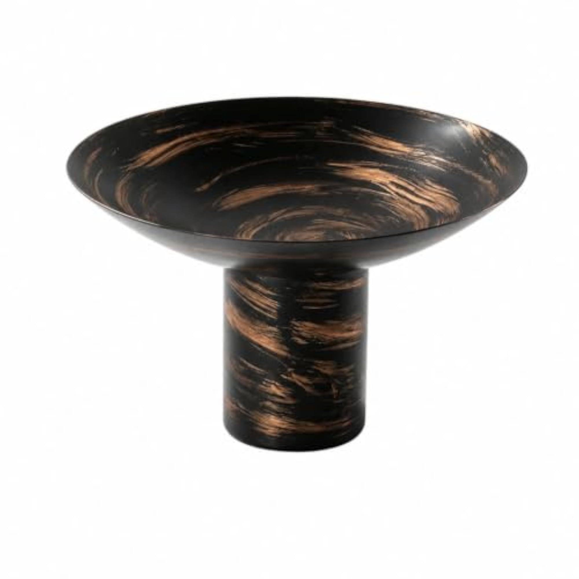 Elevated Round Decorative Tray for Coffee Table, Glossy Finish