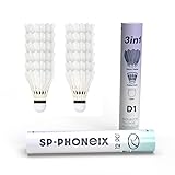 SPPHONEIX 12-Pack Goose Feather Badminton Shuttlecocks with High Durability 3 in 1 Badminton Balls Model D1