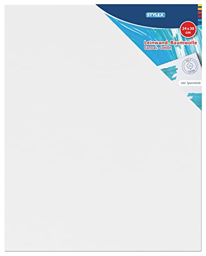 Stylex 28631-P6 Stretcher Frames 24 x 30 cm 100% Cotton Canvas Primed Back Stapled for Oil Acrylic Tempera Paints Gouache Painting Pack of 6 - Image 2