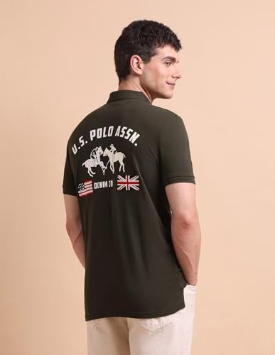 Image of U.S. Polo ASSN. Printed Polo T Shirts for Men - 100% Cotton, Half Sleeves Mens Tshirt