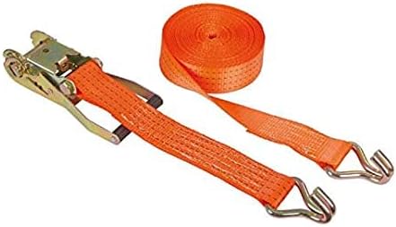 Bd Polyester Cargo Lashing Belt Orange | Belt for Dj | Rachet Tie Down with Flat Hook Cargo Strap Quick Thumb Release Ties Orange (6 MTR)