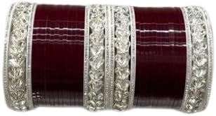 - Traditional Indian Bridal Chuda Stone-Studded Bangles Set