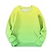 Girls Crewneck Sweatshirts Fashion Cute Gradient Casual Pullover Tops Long Sleeve Oversized Fleece Preppy Clothes C- Green