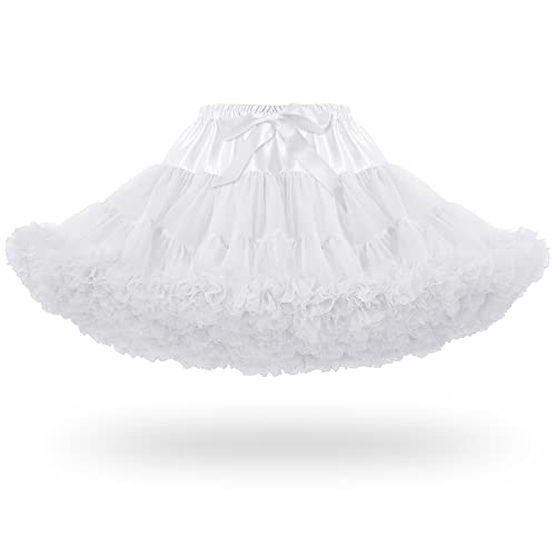 Tulle Petticoats for Women Elastic Waist Chiffon Petticoat Puffy Party Cosplay Underskirt Multi-Layer Short Tutu Skirt