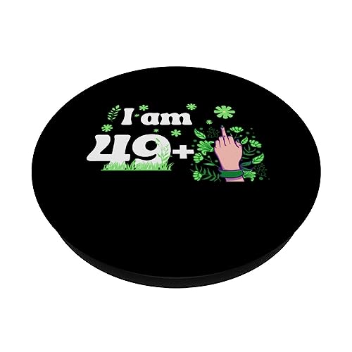 I am 49 plus 1 middle finger PopSockets Swappable PopGrip, Black - Image 2