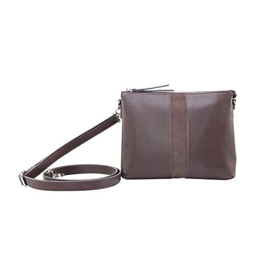 Sac à bandoulière marron foncé Soft Mix Gerry Weber, petit sac à main en tissu résistant