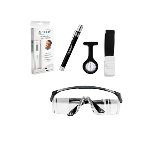 Kit De Bolso Enfermagem Oculos Termometro Lanterna Garrote (PRETO)