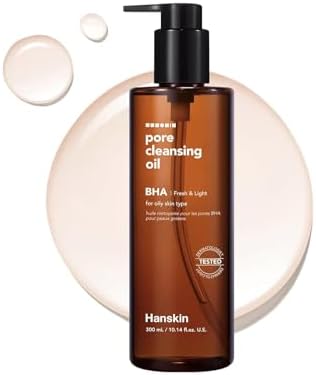 HANSKIN Pore Cleansing Oil BHA 300 mL / 10.14 fl. oz | Blackhead Cleansing Oil | Makeup Remover for Oily & Combination Skin | K-Beauty Vegan Skincare