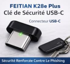 Clé 2FA anti-phishing U2F USB-C pour sécuriser Mac et tablette Android