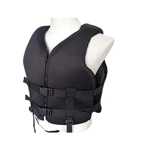 Adjustable Neoprene Kayak Vest with Safety Whistle and Storage Pocket, Kayak Vest for Surfing Rafting Boating Water Sports Adults Kids(Black A,XXL)