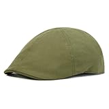 JANGOUL Toddler Boy Cotton Newsboy Cap Kids Ivy Infant Child Beret Flat Hat (Army Green, 12-24 Months)