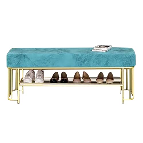 Banc à chaussures rembourré meuble de rangement métal entrée couloir