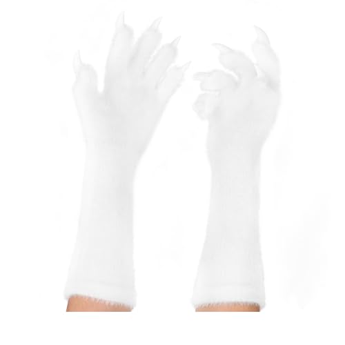 HAOAN Full Finger Paws Gloves Long Warm Mittens for Cosplay Themed Events Parties Costume Accessories