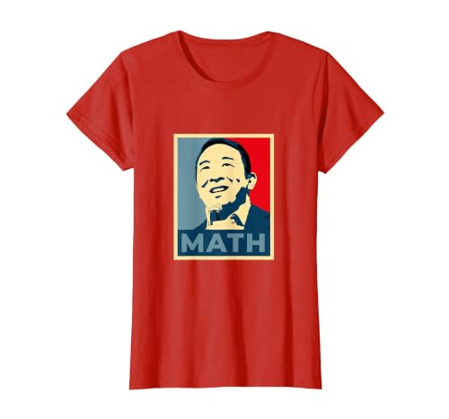 Andrew Yang for President of USA Math Yang Gang Graphic T-Shirt, Women, Red, Small