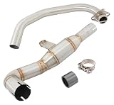 ASKFHK per Suzuki DR160 Dr 160 DR150S Moto Anteriore Collettore Acciaio Inossidabile 51 Mm Interfaccia Slip-On Scarico Tubo Millimetri di Scarico Moto(Front Link Pipe)