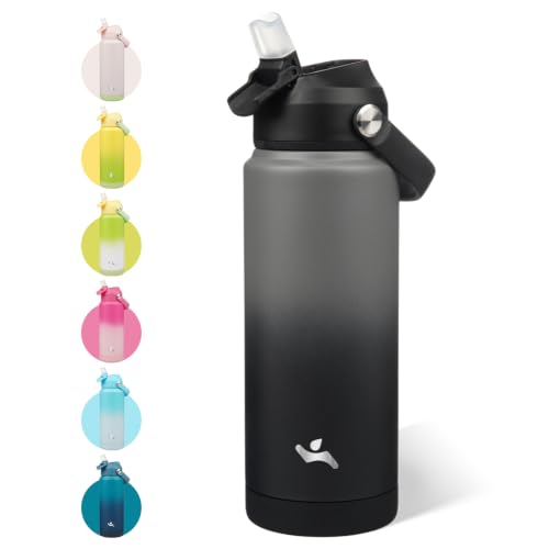 Image of Konokyo 24 oz Insulated Stainless Steel Sports Water Bottle with Straw Lid