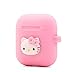 Logee Kitty Hello Cat Case for Airpods 1& 2 Charging Case,Cute Silicone 3D Cartoon Airpod Cover,Soft Protective Accessories Kits Skin with Carabiner,Character Cases for Kids Teens Girls(Air pods)