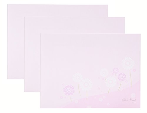 Chikuma 写真台紙 フォトマウントカード 2L 2面 横 フラワー ピンク 3冊セット 30192-9