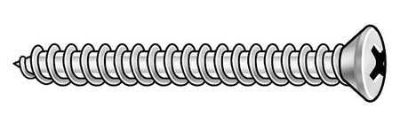 Metal Screw, Oval, 6, 1 1/4 L, PK100