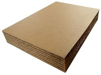 10 lastre di cartone ondulato formato A3 (420 x 297 mm), in cartone ondulato rigido, 4 mm, marrone kraft, per fai da te, rinforzo buste, scatoline, modellini