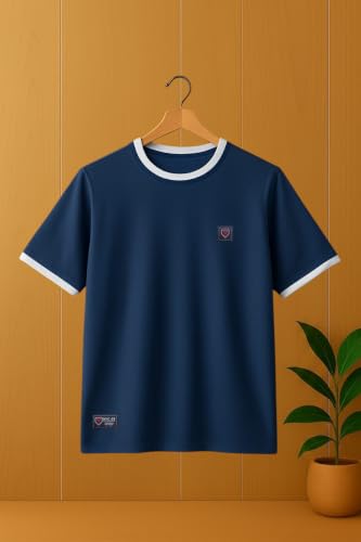 Image of YAZOLE Men's Round Neck Solid T Shirt | Regular Fit Lycra Blend Half Sleeve Tee | Casual Gym Running Walking Sports Office Travel | Stretch Fabric | Comfortable for Everyday use | (S to XXL)