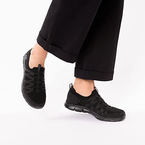 Skechers Skechers Women's Gratis Sneaker, Black Mesh Stretch Fit, 3.5 UK