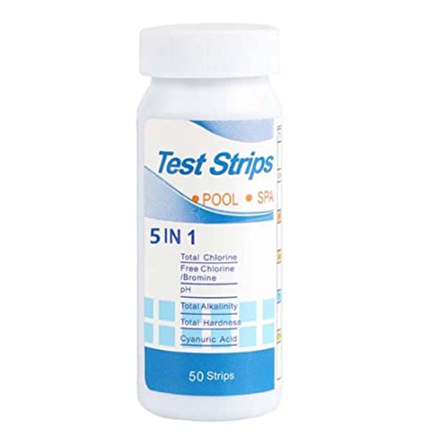 Water Test Strips 6 in 1 Spa Test Strips Chlorine Total Alkalinity Tester for Hot Tub Swimming Pool 50PCS.